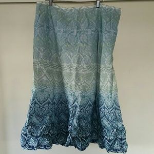 Blue patterned skirt